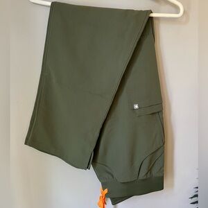 Figs High Waisted Kade Cargo Scrub Pants - Moss